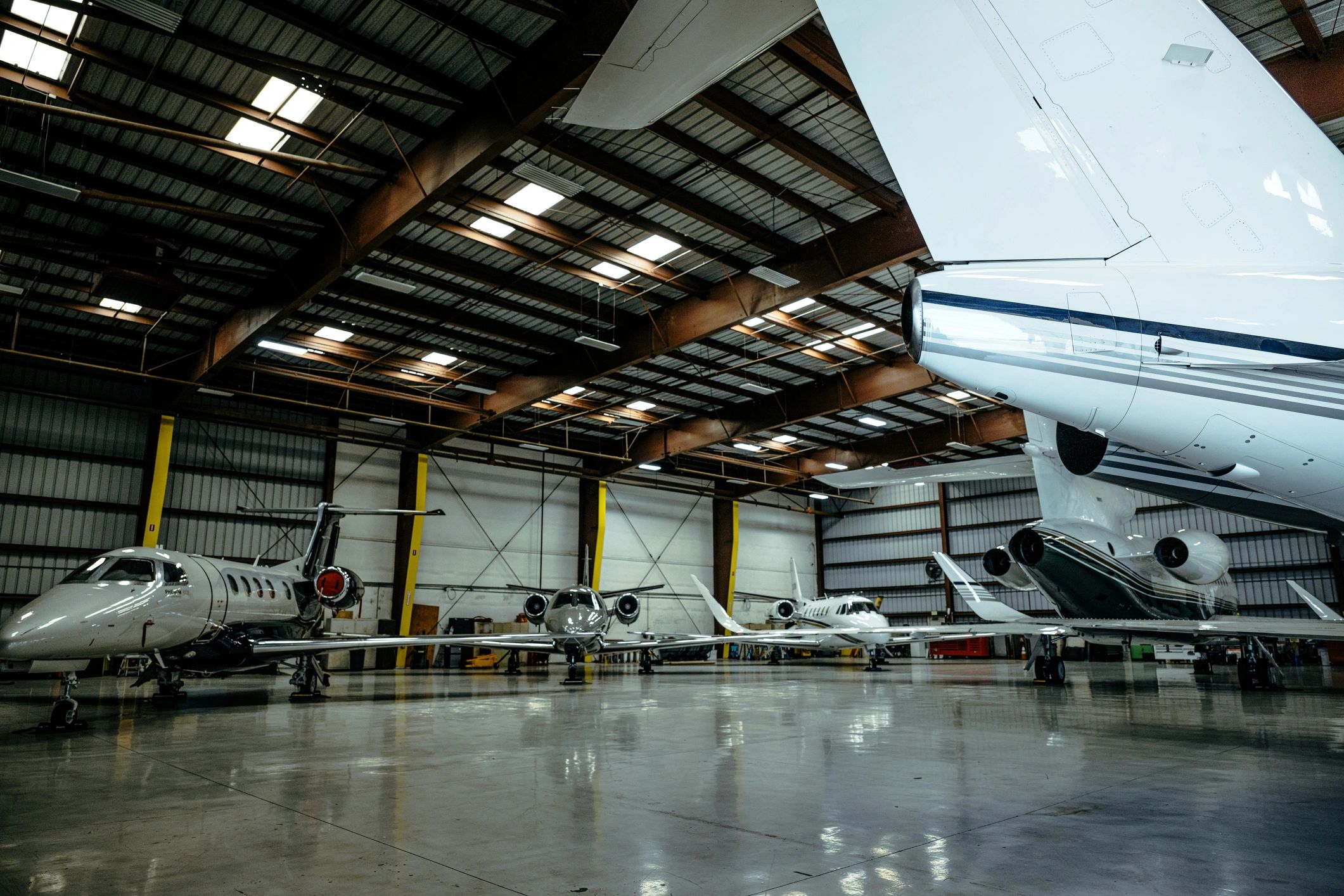 modern aircraft parts warehouse