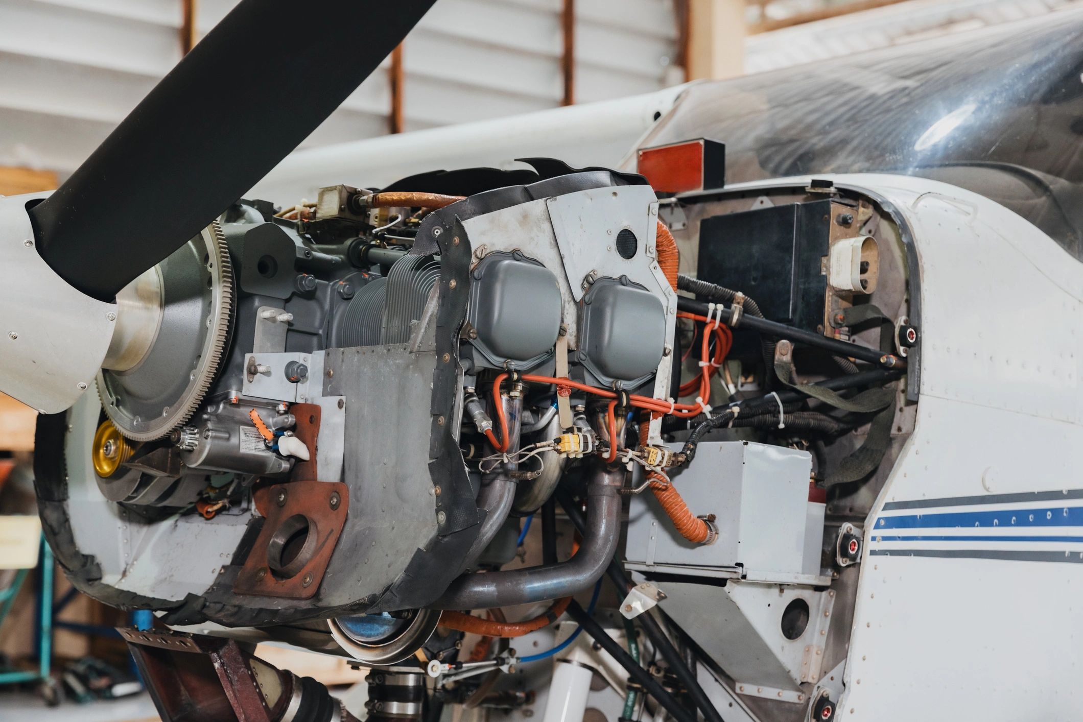 aircraft parts closeup